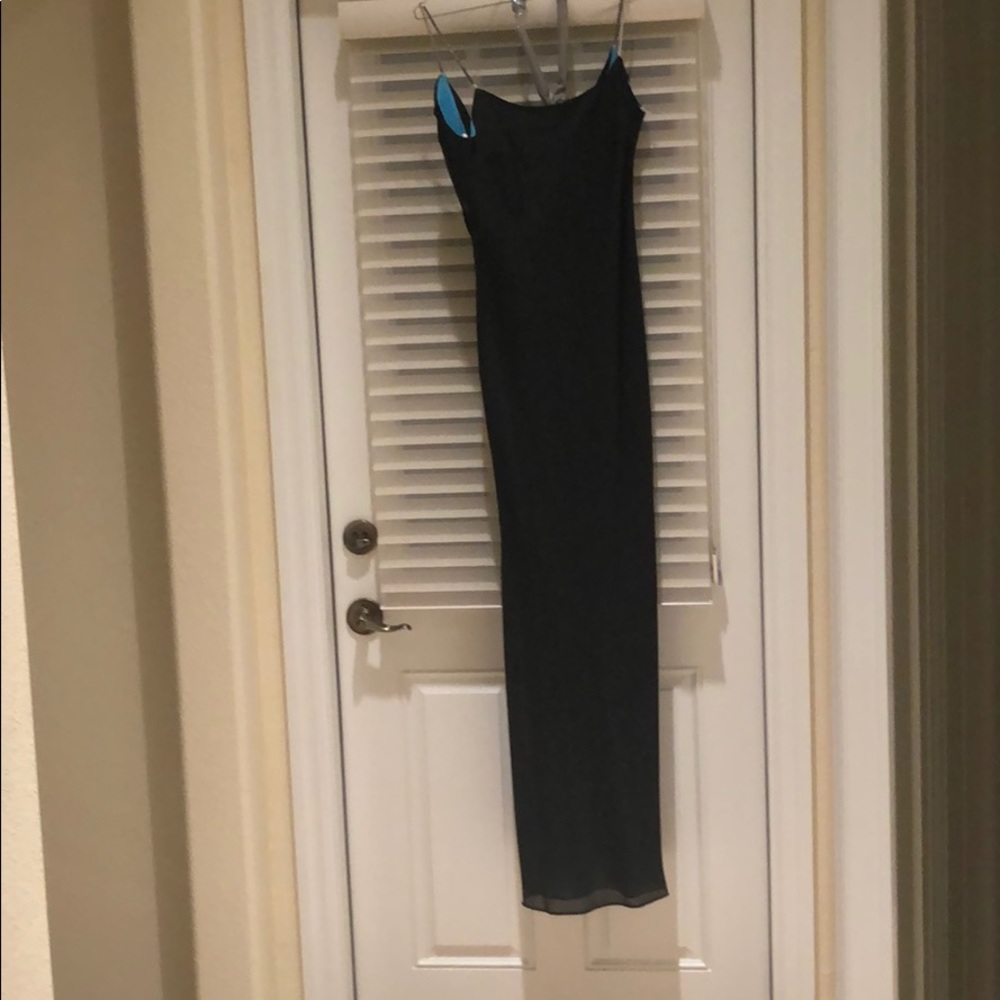 Evening gown turquoise and black